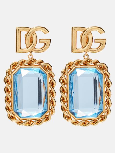 Dolce & Gabbana DG embellished clip-on earrings