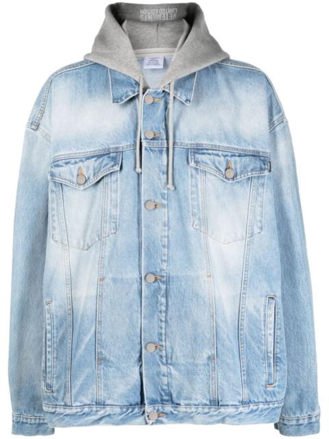 VETEMENTS oversized hooded denim jacket