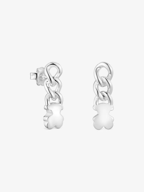 TOUS Short silver bear Earrings Bold Motif
