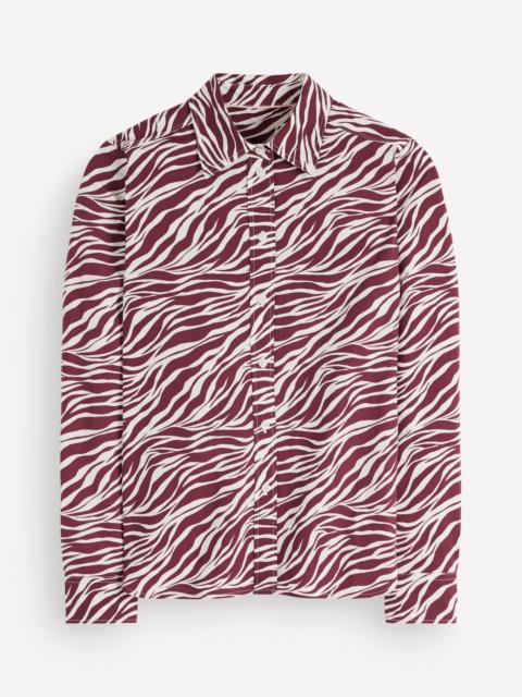 BODEN The New Sienna Cotton Shirt-Chestnut, Zebra Swirl