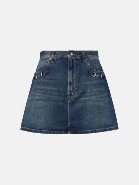 GUCCI Horsebit denim miniskirt