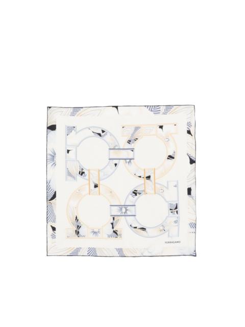 FERRAGAMO logo-print silk scarf