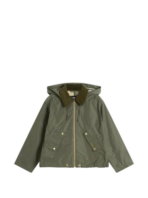 Barbour hooded corduroy-collar jacket