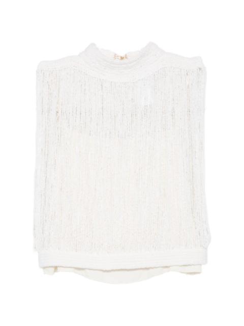 FABIANA FILIPPI fringe-detail halterneck top