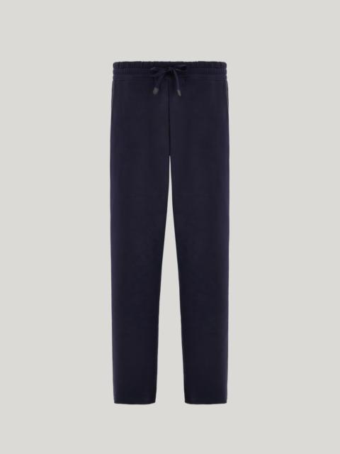 Canali BLUE COTTON-BLEND JOGGERS WITH CONTRASTING DETAILS