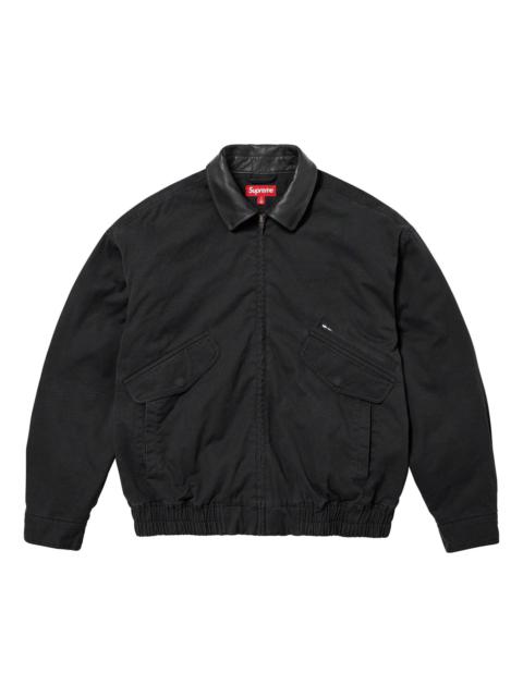 Supreme Leather Collar Utility Jacket 'Black' SUP-FW23-034