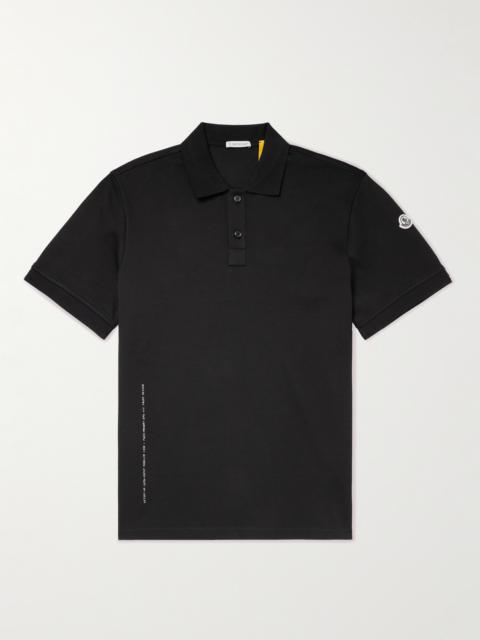 Moncler 7 Moncler FRGMT Hiroshi Fujiwara Logo-Appliquéd Satin-Trimmed Cotton-Jersey Polo Shirt