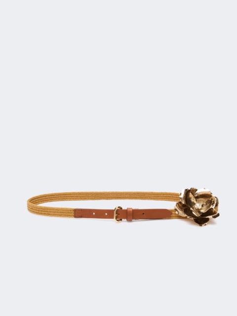 WEEKEND Max Mara VICOLO Linen and cotton belt with jewelled brooch - MUSTARD