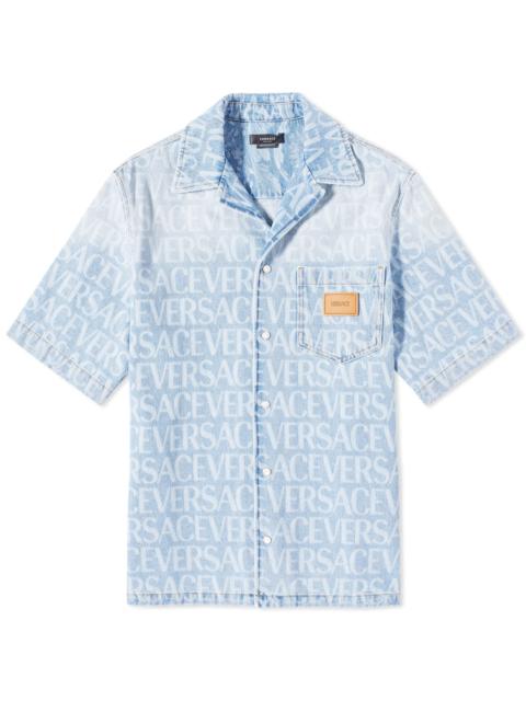VERSACE Versace All Over Logo Denim Shirt