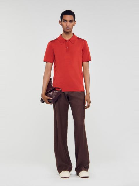 Sandro SHORT-SLEEVE KNITTED POLO SHIRT