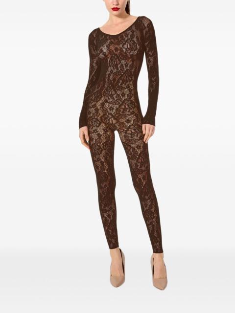 Wolford floral-pattern net jumpsuit