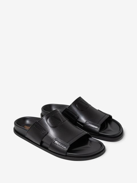 Valentino Black VLogo Leather Sandals