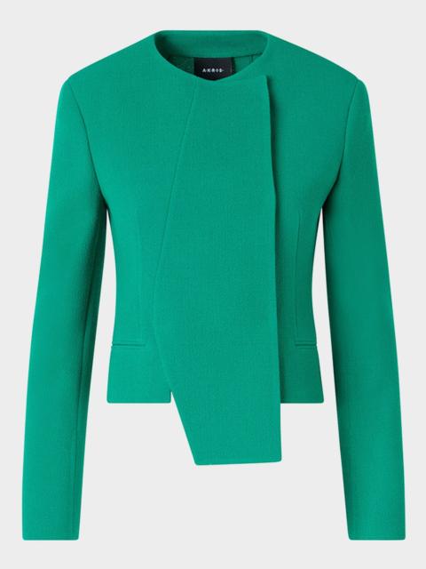 AKRIS Hemilio Asymmetric Double-Faced Wool Jacket