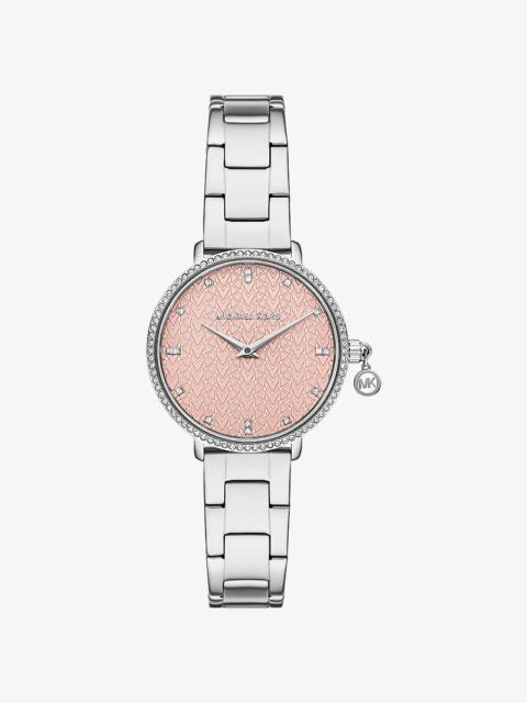 MICHAEL KORS Mini Pyper Pavé Silver-Tone Watch