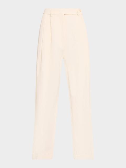 CO Pleated Viscose-Linen Pants
