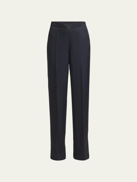 Jil Sander High-Rise Wide-Leg Matte Fluid Trousers