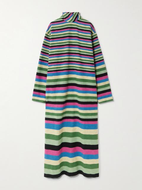 MARRAKSHI LIFE Striped Cotton Turtleneck Maxi Dress