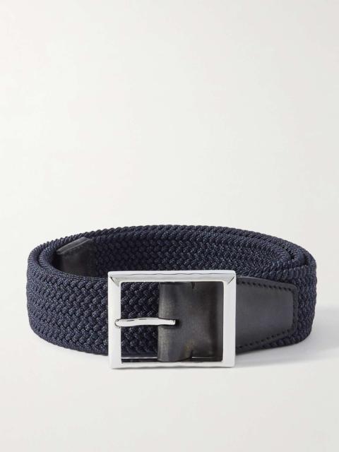 Berluti 3.5cm Venezia Leather-Trimmed Woven Cord Belt
