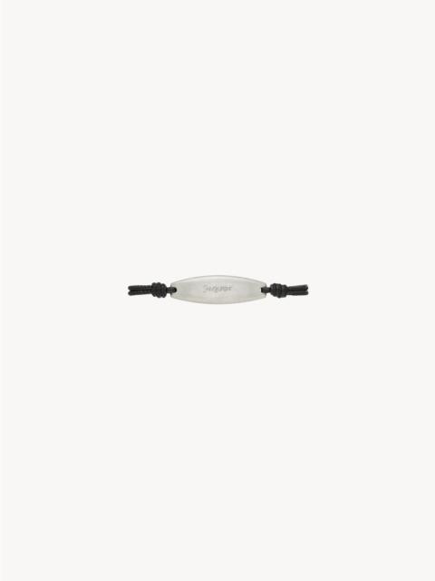 SAINT LAURENT SAINT LAURENT CORD BRACELET IN LEATHER AND METAL