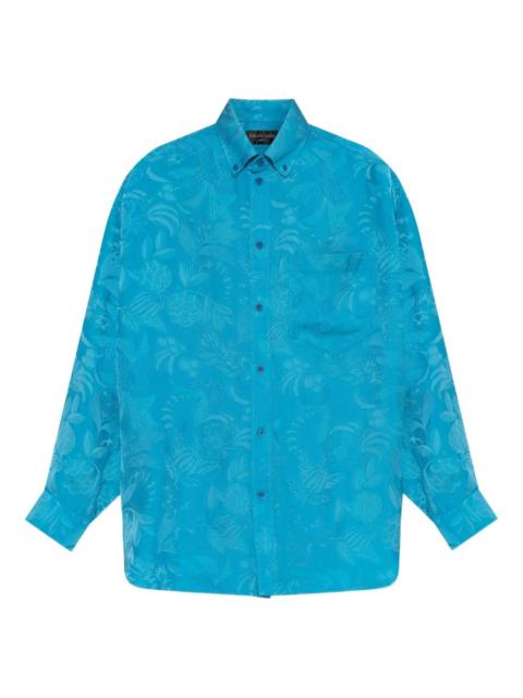 BALENCIAGA floral-print button-down shirt