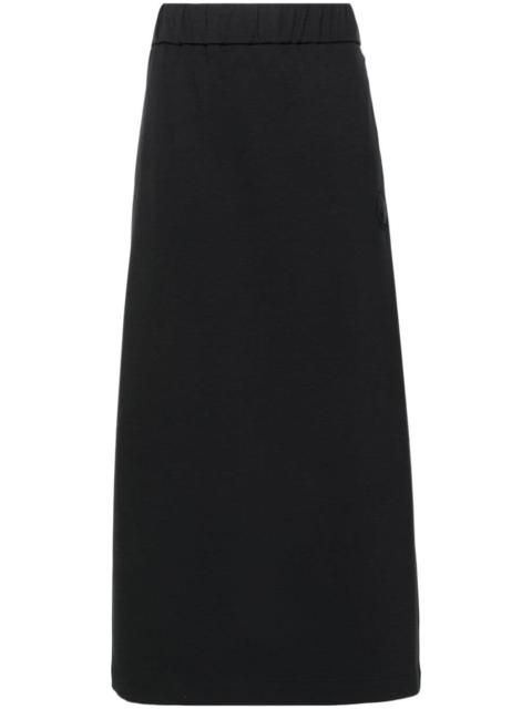 logo-patch jersey midi skirt