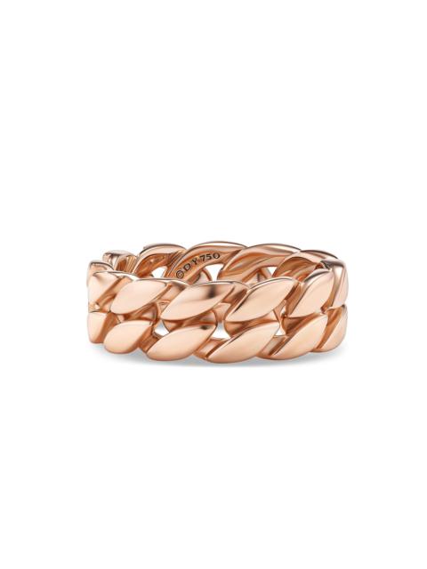 DAVID YURMAN Men's Curb Chain Band Ring in 18K Rose Gold, 8MM - Rose Gold