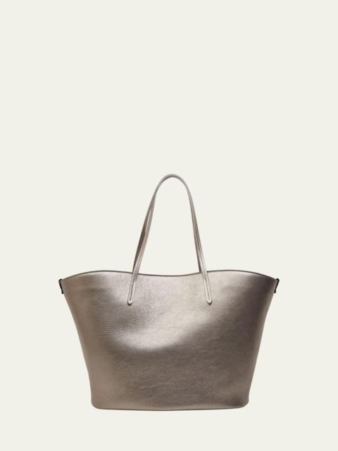 Metallic Leather Tote Bag