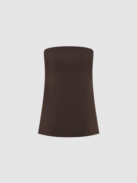 ST. AGNI Strapless Rouleau Tie Top - Bark