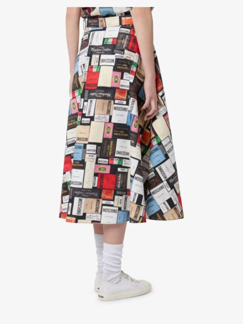 Moschino PRINTED COTTON GABARDINE SKIRT