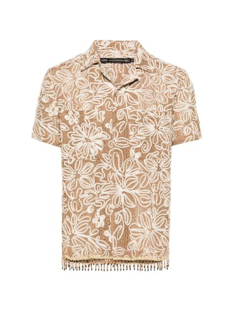 Andersson Bell floral-appliquÃ© open-knit shirt