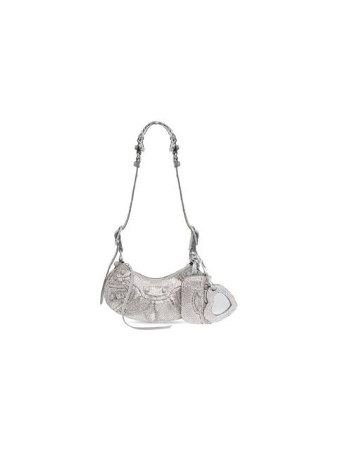 BALENCIAGA le cagole xs shoulder bag with rhinestones