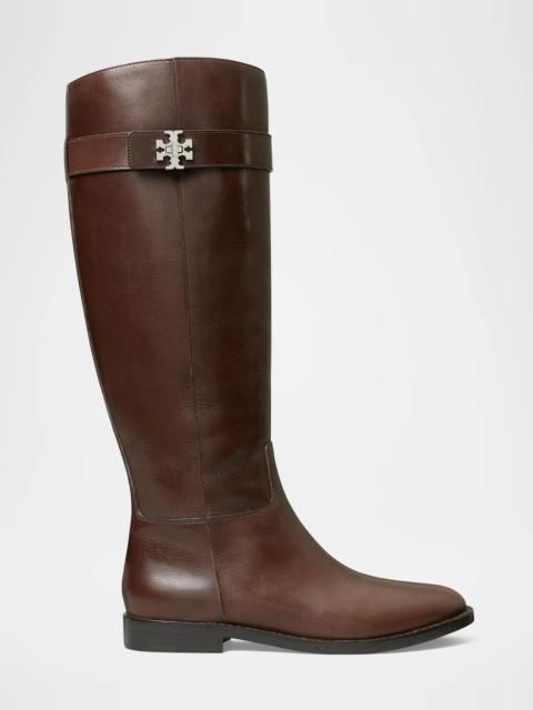 TORY BURCH Turnlock Leather Knee-High Riding Boots