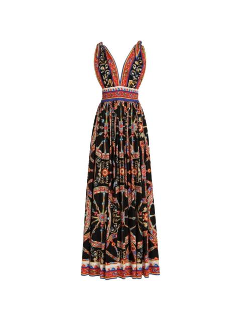 Dolce & Gabbana Carretto-print long poplin dress