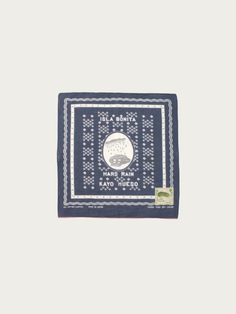 Kapital Fastcolor Selvedge Bandanna (POLKA DOTS HARD RAIN) 15x15 - Navy