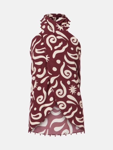 CALA de la CRUZ Zauma beaded printed top