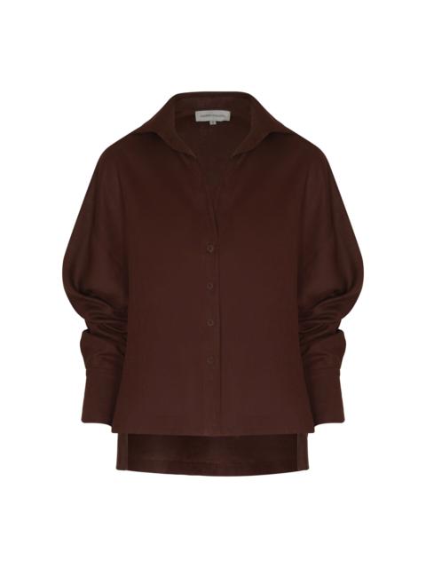 ANDRES OTALORA Si Sabes Linen Shirt brown