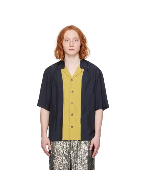 Dries Van Noten Black & Yellow Paneled Shirt