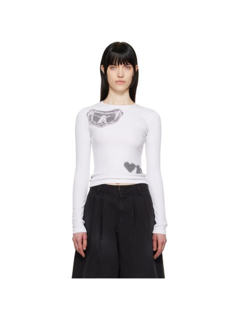 OPEN YY Ribbed YY Hug&Heart Top | club21 | REVERSIBLE