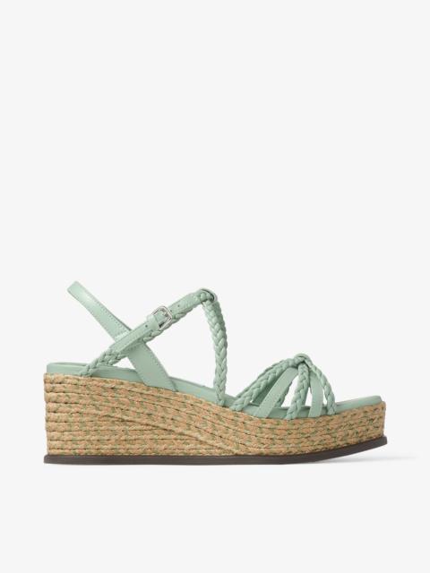 JIMMY CHOO Nyra 60
Verde Nappa Leather Sandal Wedges