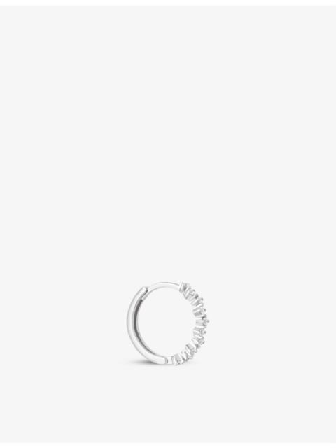 ASTRID & MIYU Cluster Crystal recycled sterling silver and cubic zirconia hoop earrings