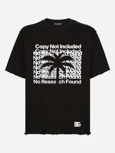 Short-sleeved banana-tree-print T-shirt