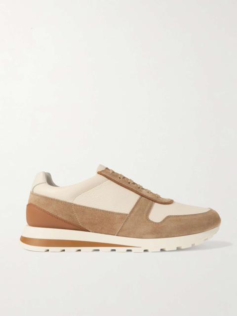 Brunello Cucinelli Olimpo Textured-Leather and Suede Sneakers