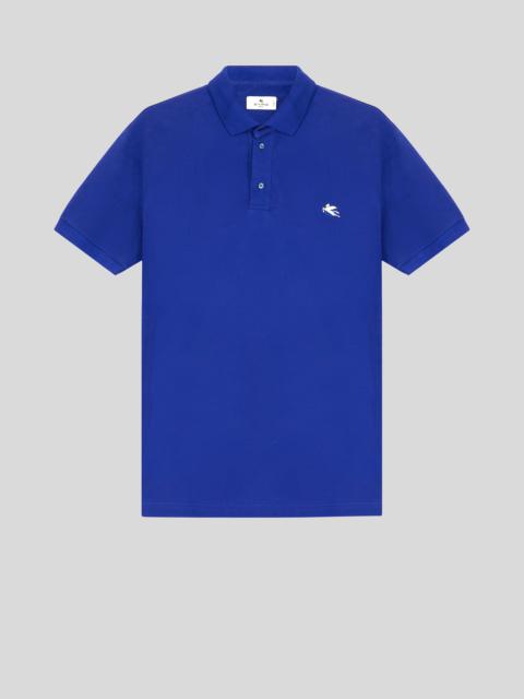 Etro PIQUET POLO SHIRT WITH EMBROIDERED PEGASO