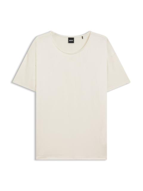 BOSS REGULAR-FIT JERSEY TOP WITH STRETCH-SILK FRONT