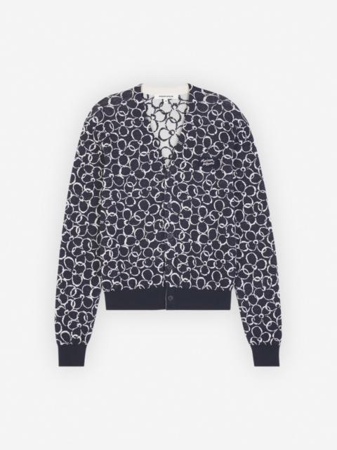 Maison Kitsuné ABSTRACT DAISY JACQUARD CARDIGAN