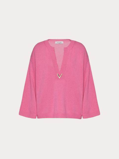 Valentino V GOLD CASHMERE SWEATER