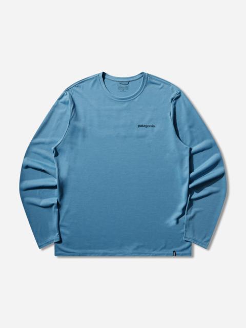 Patagonia Men's Capilene Cool Daily Longsleeve Shirt Boardshort Logo Shore Blue