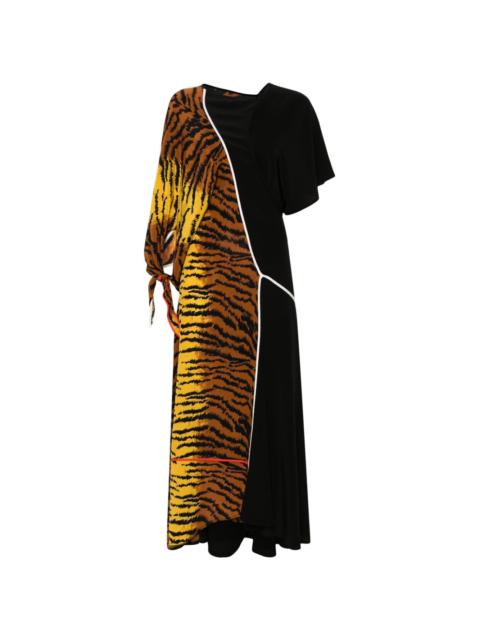 tiger-print long dress