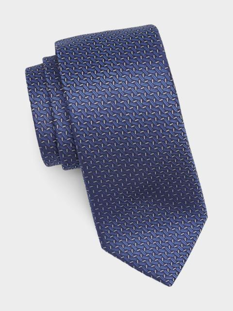 Canali Zigzag Woven Silk Tie