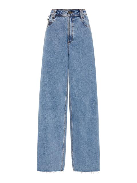 Aje. Outline High-Rise Rigid Denim Wide-Leg Jeans medium wash